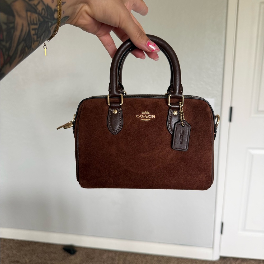 Coach Brown Suede Mini Rowan